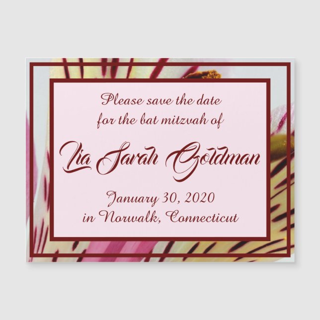 オニユリの保存日付の磁石 (正面)