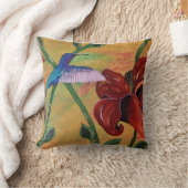 オニユリの枕を持つハチドリ クッション (ブランケット)