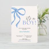 オニーニョeualiptos modernos globos azules bebe 招待状 (スタンド正面)