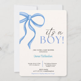 オニーニョeualiptos modernos globos azules bebe 招待状