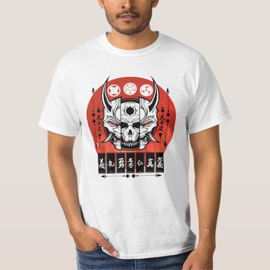 オニ日本のマスクデザイン Tシャツ (正面)