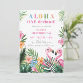 オネアーランド サマー トロピカル ガール 1歳 誕生日パーティー 招待状 (スタンド正面)