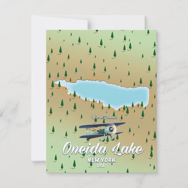 オネイダレイクニューヨークの地図 (正面)