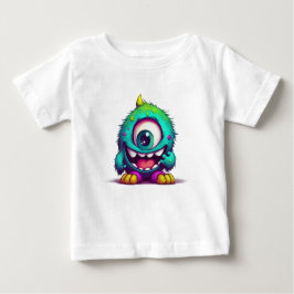 オネクルBは一眼で陽気なミニモンスター ベビーTシャツ