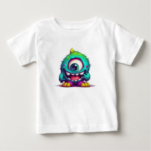 オネクルBは一眼で陽気なミニモンスター ベビーTシャツ