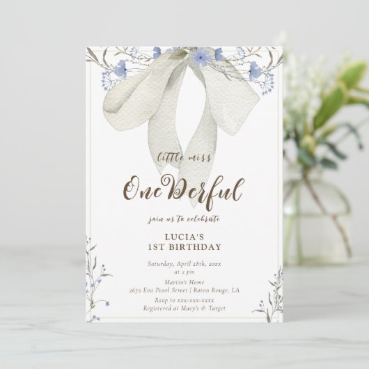 オネダーフルフローラコケットボーガール1st誕生日 招待状 (スタンド正面)