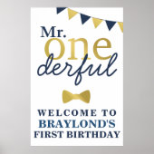 オネダーフルブルー氏と金ゴールドファースト誕生日へようこそ ポスター (正面)