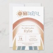 オネダーフルボホテラコッタ1st誕生日招待状 招待状 (正面)