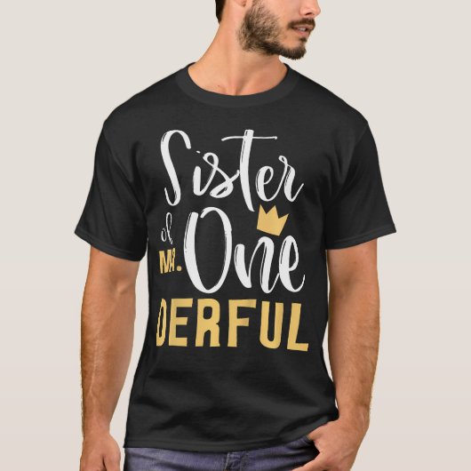 オネダーフル氏の姉妹1歳の誕生日1 One-Derful M Tシャツ (正面)