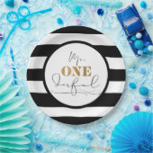 オネダーフル氏の白黒ストライプの紙プレート ペーパープレート (パーティー)