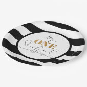 オネダーフル氏の白黒ストライプの紙プレート ペーパープレート (アングル)