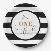 オネダーフル氏の白黒ストライプの紙プレート ペーパープレート (正面)