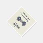 オネダーフル海軍とグレーの蝶ネクタイ スタンダードカクテルナプキン (角)