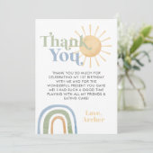 オネダーフル1th誕生日レインボーサンキューカード 招待状 (スタンド正面)