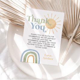 オネダーフル1th誕生日レインボーサンキューカード 招待状