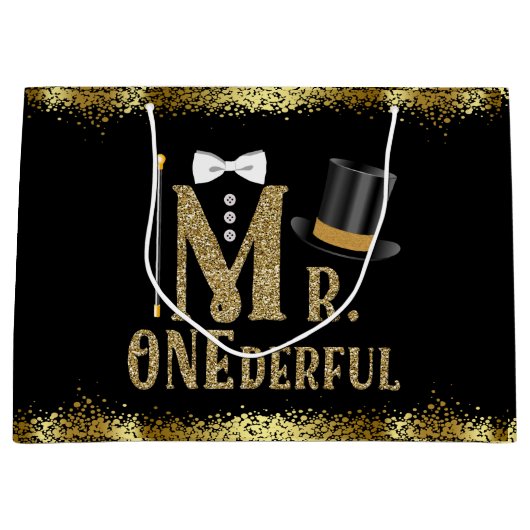 オネダーフル・ボーイズ・ファースト誕生日 ラージペーパーバッグ (正面)