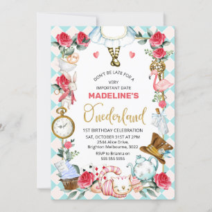 オネダーランドのブルーピンクアリス1歳 招待状