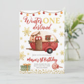 オネダーランドクリスマスキャンパー子供の誕生日 招待状 (スタンド正面)