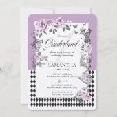 オネダーランドシックなフローラ童話の誕生日 招待状 (正面)