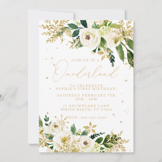 オネダーランドワンファースト誕生日 招待状 (正面)