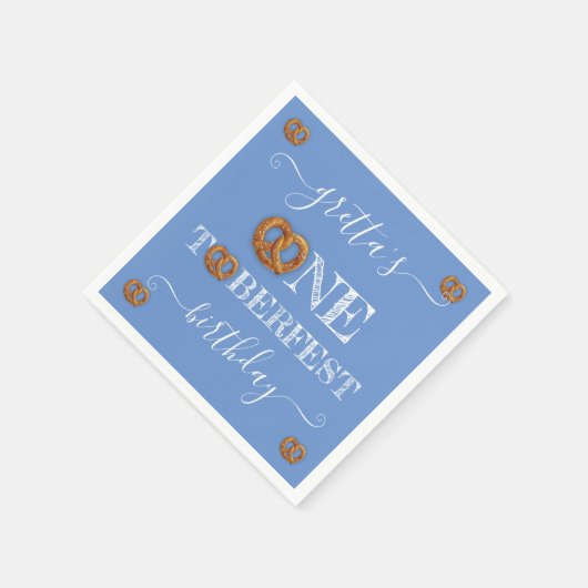 オネトバーフェストプレッツェルバースデーパーティー スタンダードカクテルナプキン (角)