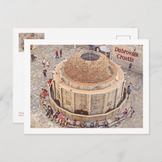 オノフロリオ噴水in旧市街ドゥブロヴニク，クロアチア ポストカード (正面/裏面)