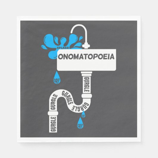 オノマトペ書アクリエイティブまたは詩 スタンダードランチョンナプキン (正面)