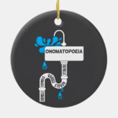 オノマトペ書アクリエイティブまたは詩 セラミックオーナメント (裏面)