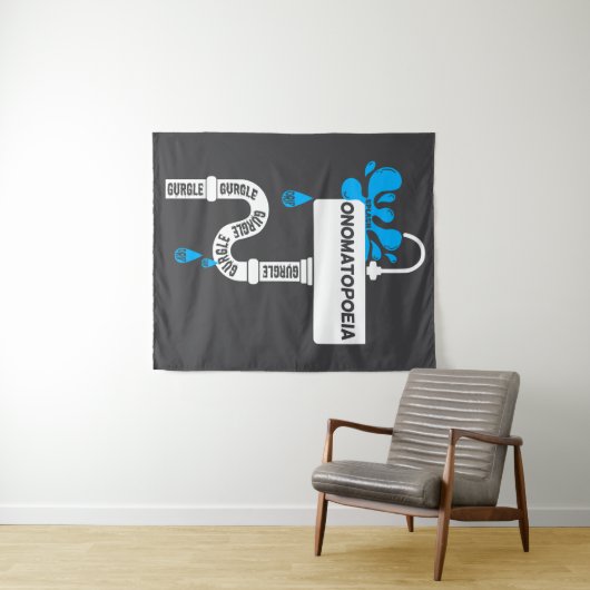 オノマトペ書アクリエイティブまたは詩 タペストリー (インサイチュ(横))