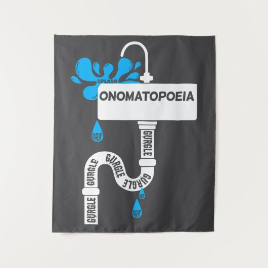 オノマトペ書アクリエイティブまたは詩 タペストリー (正面)