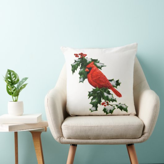 オノーザン(鳥)ショウジョウコウカンチョウとホリー クッション (椅子)