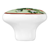 オノーザン（鳥）ショウジョウコウカンチョウとホリー セラミックノブ (側面)