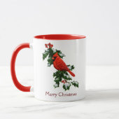 オノーザン（鳥）ショウジョウコウカンチョウとホリー マグカップ (左)