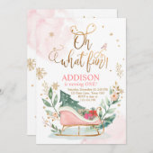 オハイオおもしろいウィンタースリー1st誕生日招待状 招待状 (正面/裏面)