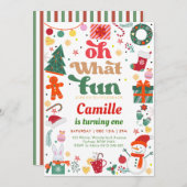 オハイオおもしろいクリスマスパーティー誕生日 招待状 (正面/裏面)