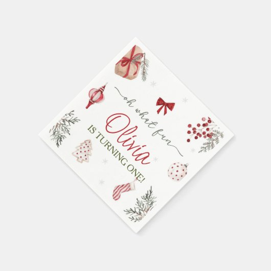 オハイオおもしろいクリスマス誕生日 スタンダードカクテルナプキン (角)