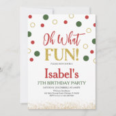 オハイオおもしろいグリーンレッドドット誕生日 招待状 (正面)