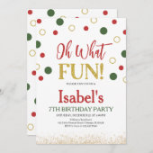 オハイオおもしろいグリーンレッドドット誕生日 招待状 (正面/裏面)