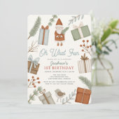 オハイオおもしろいサンタクロースホリデーボーイ1st誕生日 招待状 (スタンド正面)