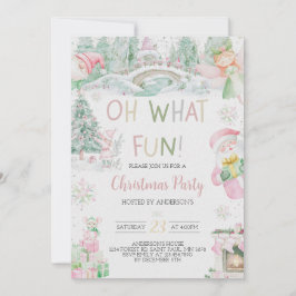 オハイオおもしろいピンククリスマスパーティの招待状 招待状