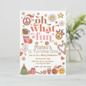 オハイオおもしろいファースト誕生日Groovy招待状 招待状 (スタンド正面)