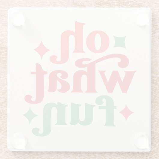 オハイオおもしろいフェスティバルホリデータイポグラフィ ガラスコースター (裏面)