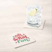 オハイオおもしろいフェスティバルホリデータイポグラフィ スクエアペーパーコースター (インサイチュ)