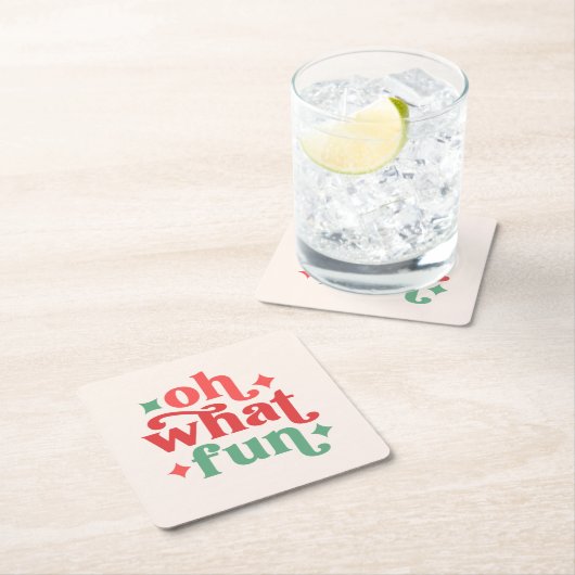 オハイオおもしろいフェスティバルホリデータイポグラフィ スクエアペーパーコースター (インサイチュ)