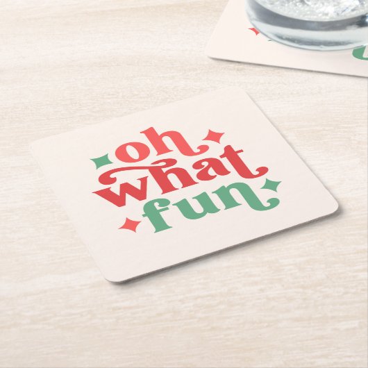 オハイオおもしろいフェスティバルホリデータイポグラフィ スクエアペーパーコースター (アングル)