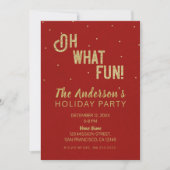 オハイオおもしろいレッド金ゴールドホリデーパーティークリスマス 招待状 (正面)