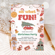 オハイオおもしろいレトロクリスマスパーティの招待状