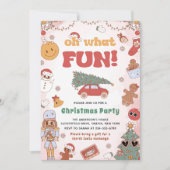 オハイオおもしろいレトロクリスマスパーティの招待状 招待状 (正面)