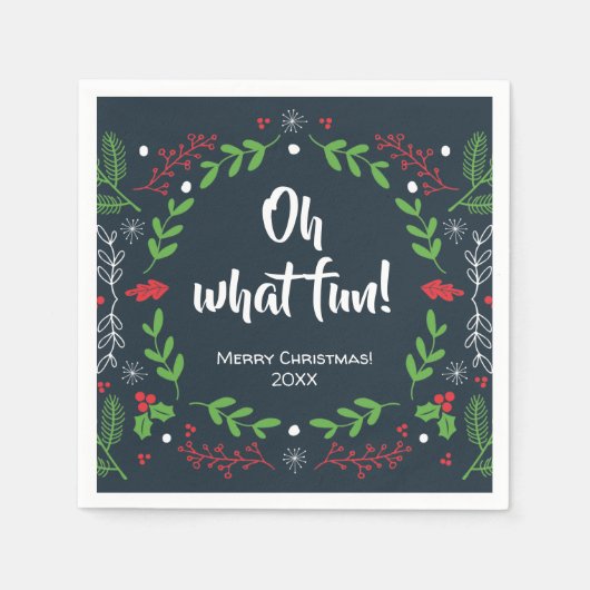 オハイオおもしろいレトロクリスマス スタンダードカクテルナプキン (正面)