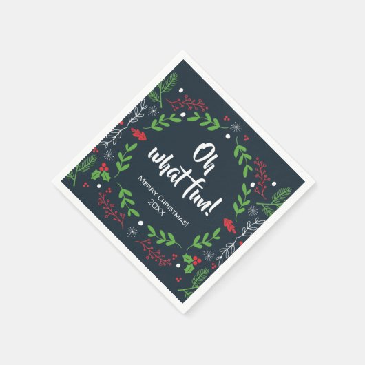 オハイオおもしろいレトロクリスマス スタンダードカクテルナプキン (角)